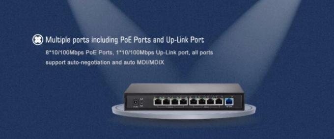 Auto - la negociación los puertos 1 del POE del interruptor de red auto de MDI/de MDIX POE 8 Uplink el puerto